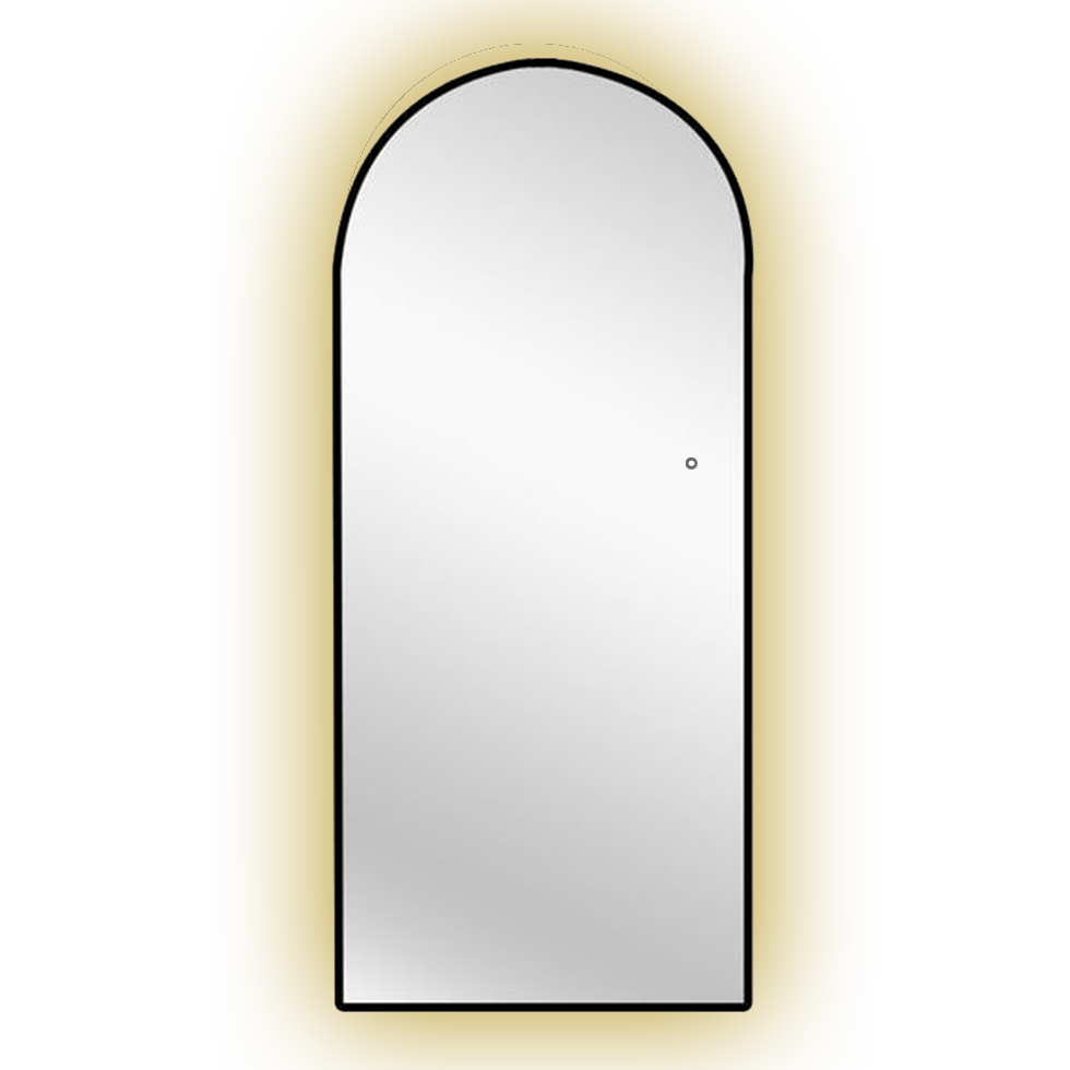 Arched Backlit Mirror | Black Frame