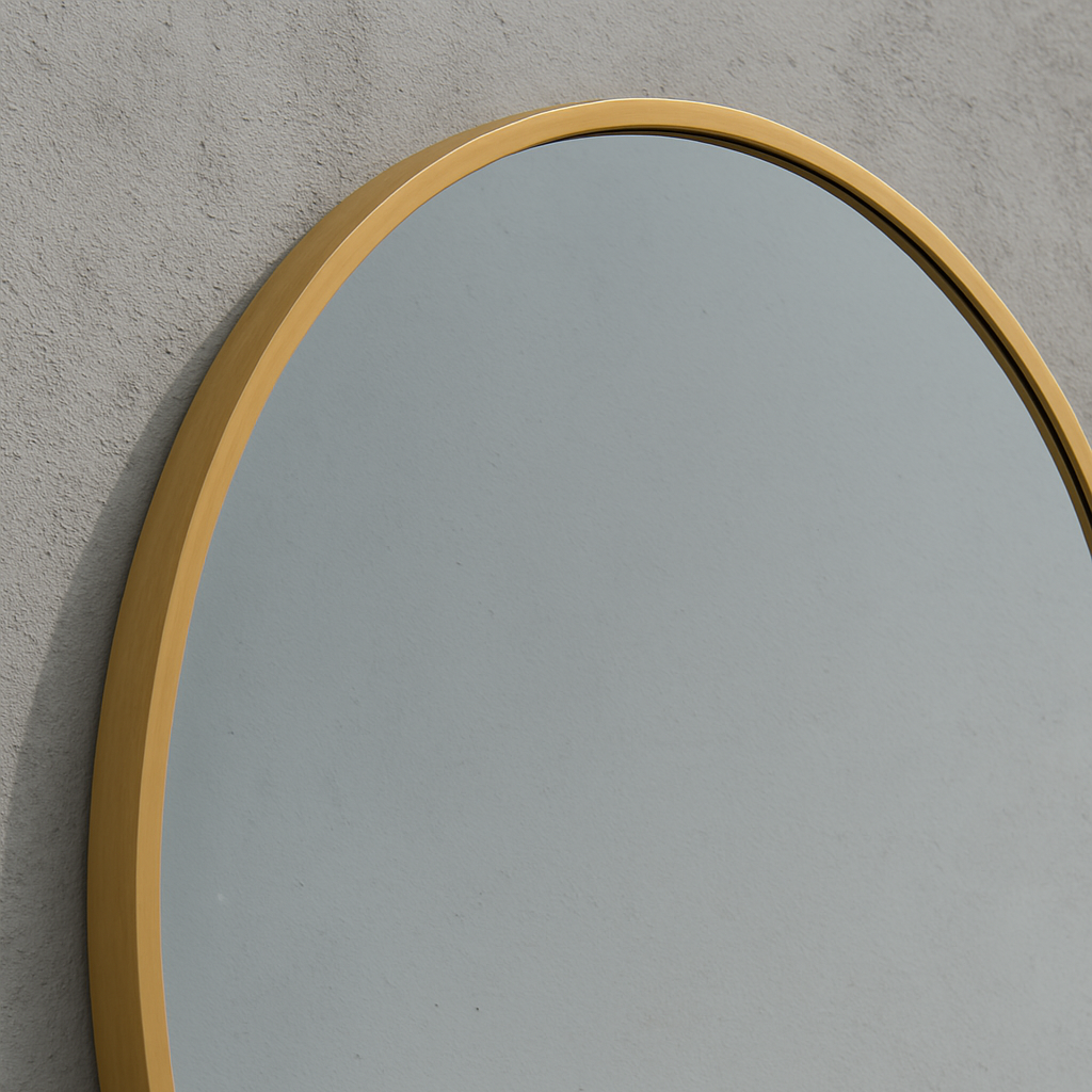 Circular Backlit Mirror | Brushed Gold Frame