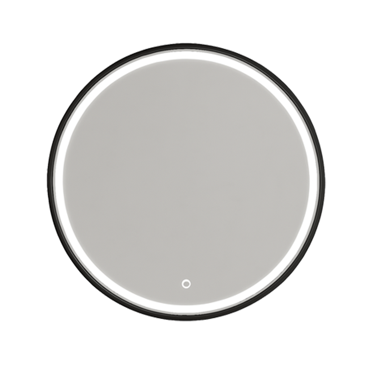 Circular Front Lit Mirror | Black Frame