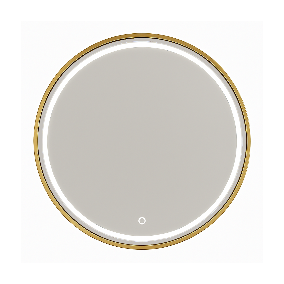 Circular Front Lit Mirror | Brushed Gold Frame