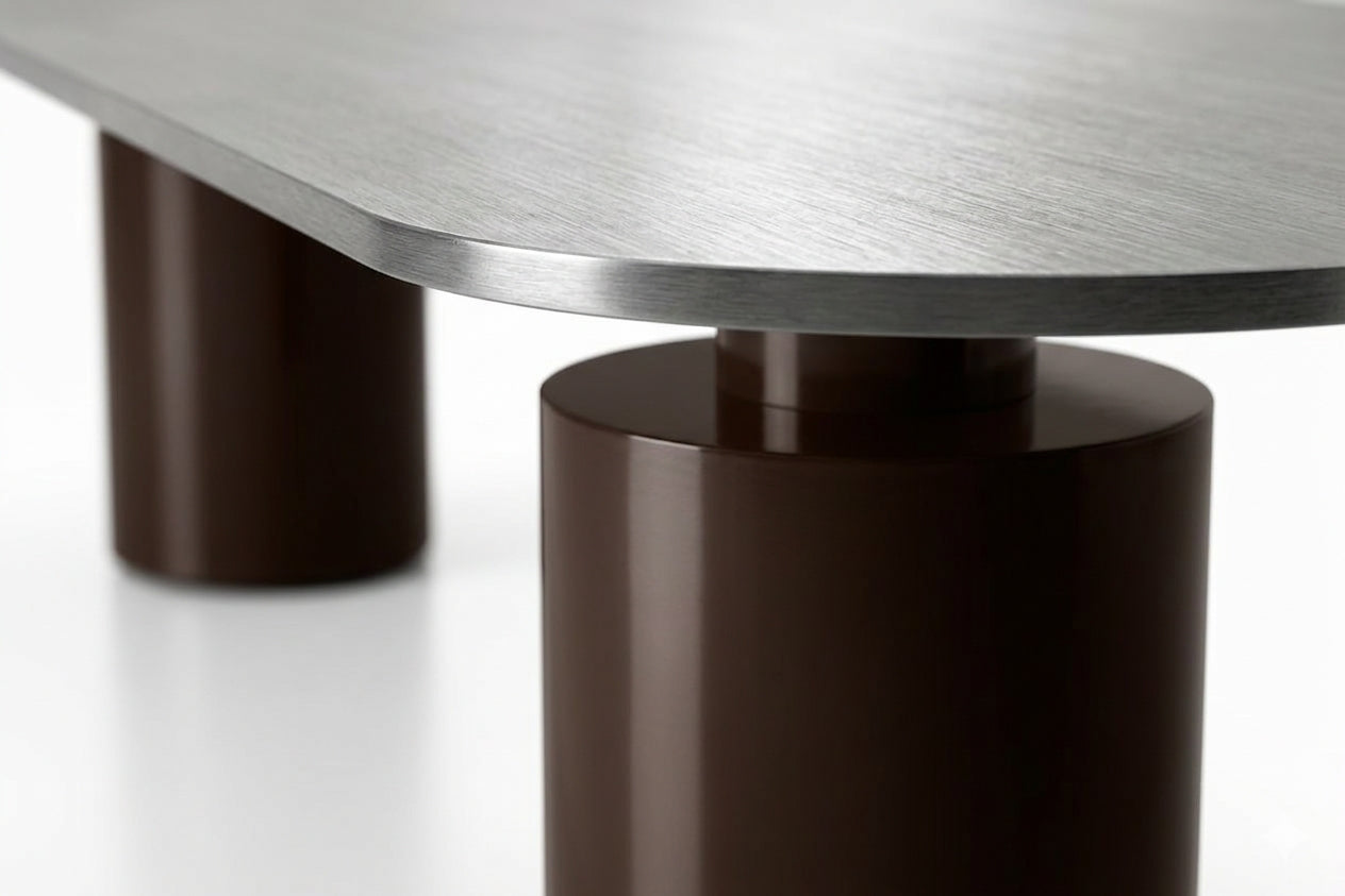 The Mantis Wood And Stainless Steel Dining Table