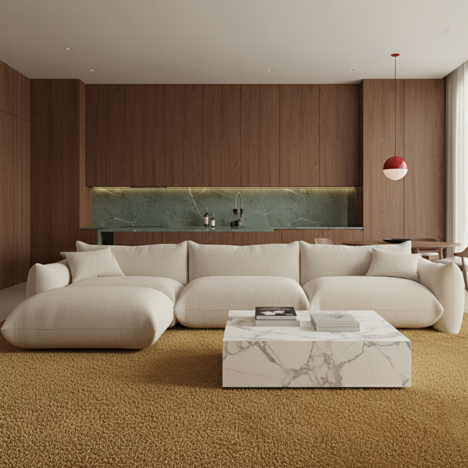 The Plumelle 3-seater Modular Sofa with Ottoman