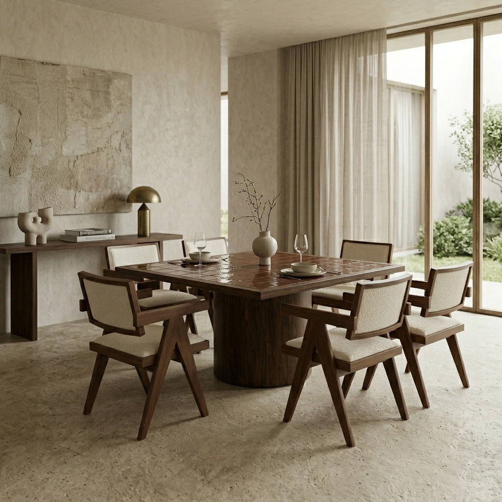 Sahana Square Tile Dining Table