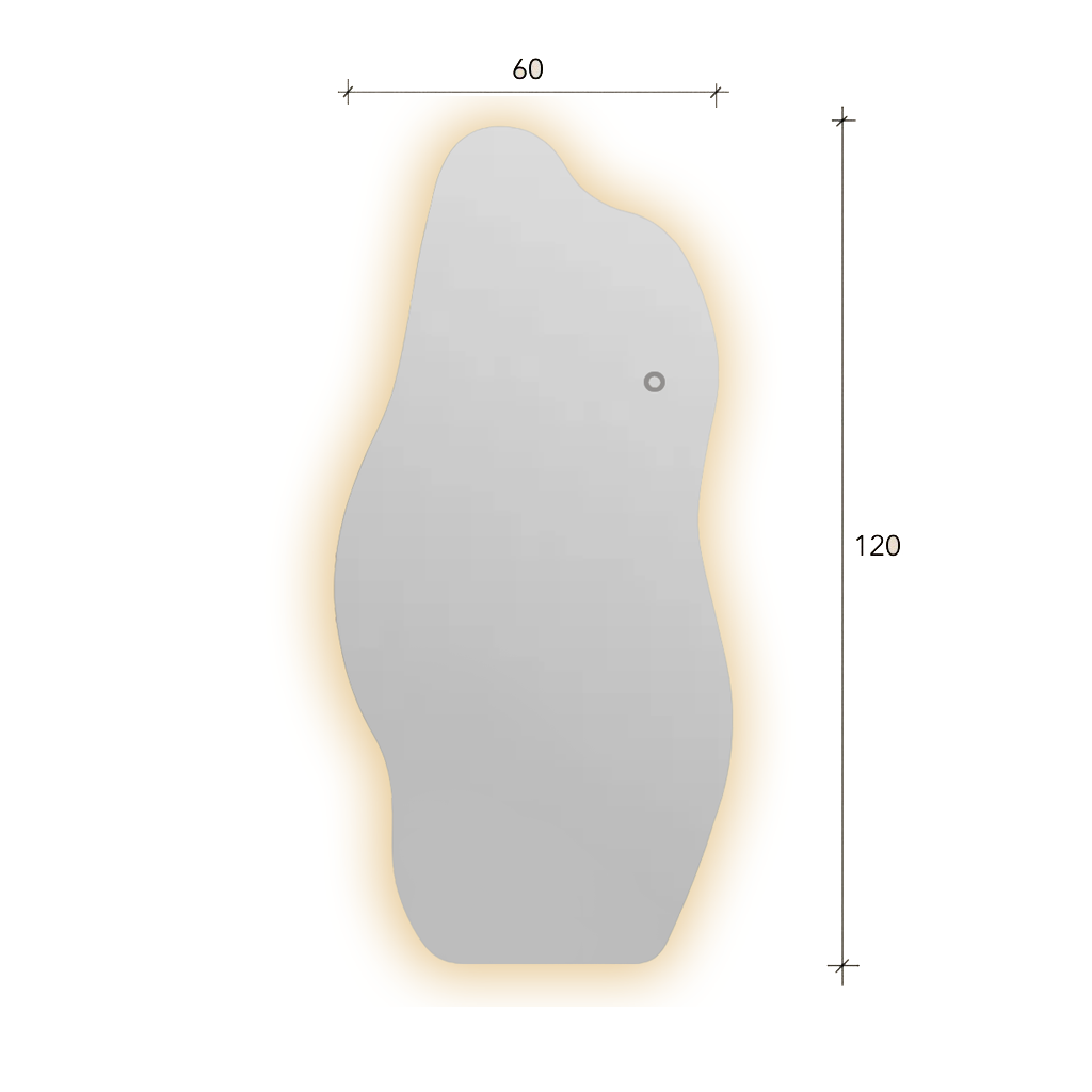 Grand Wavy Backlit Mirror