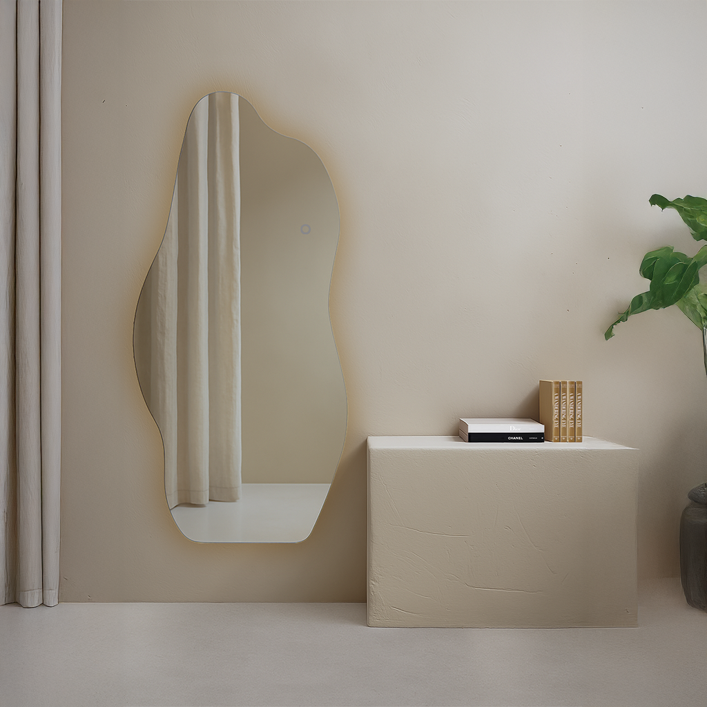 Grand Wavy Backlit Mirror