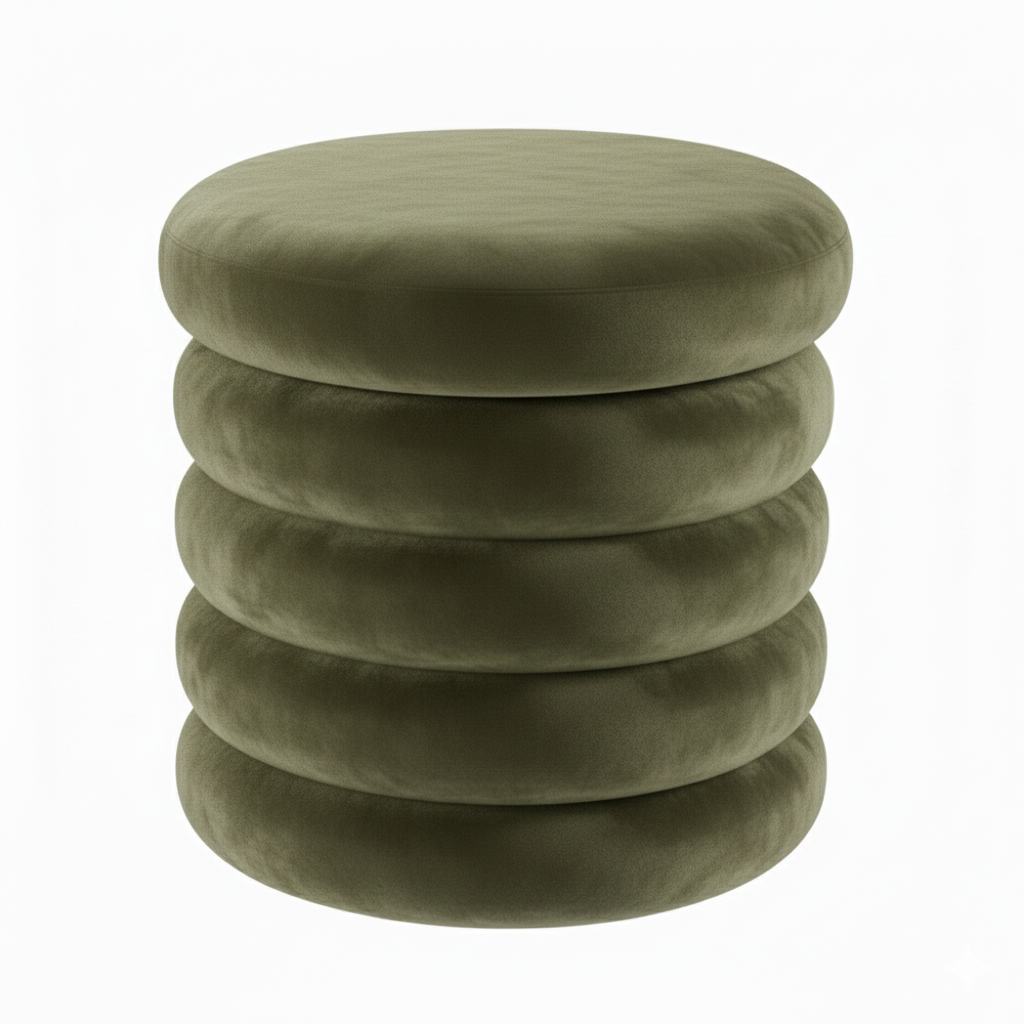 Round Storage Pouf