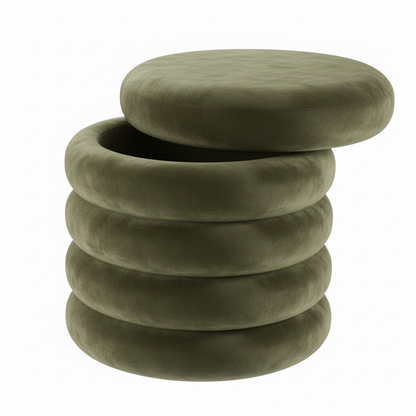Round Storage Pouf