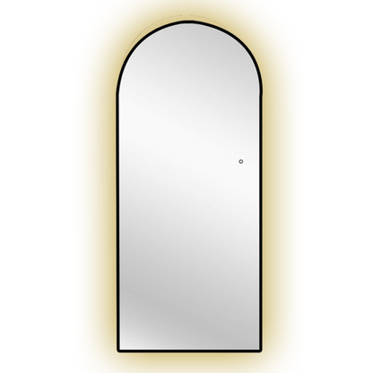 Arched Backlit Mirror | Black Frame