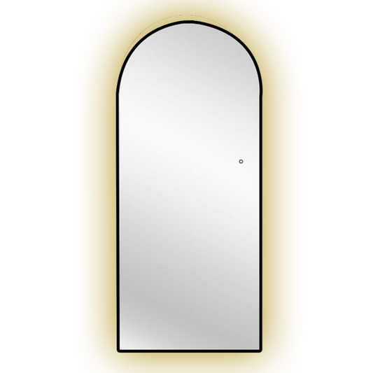 Arched Backlit Mirror | Black Frame