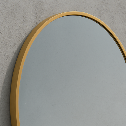 Circular Backlit Mirror | Brushed Gold Frame