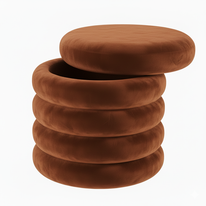 Round Storage Pouf