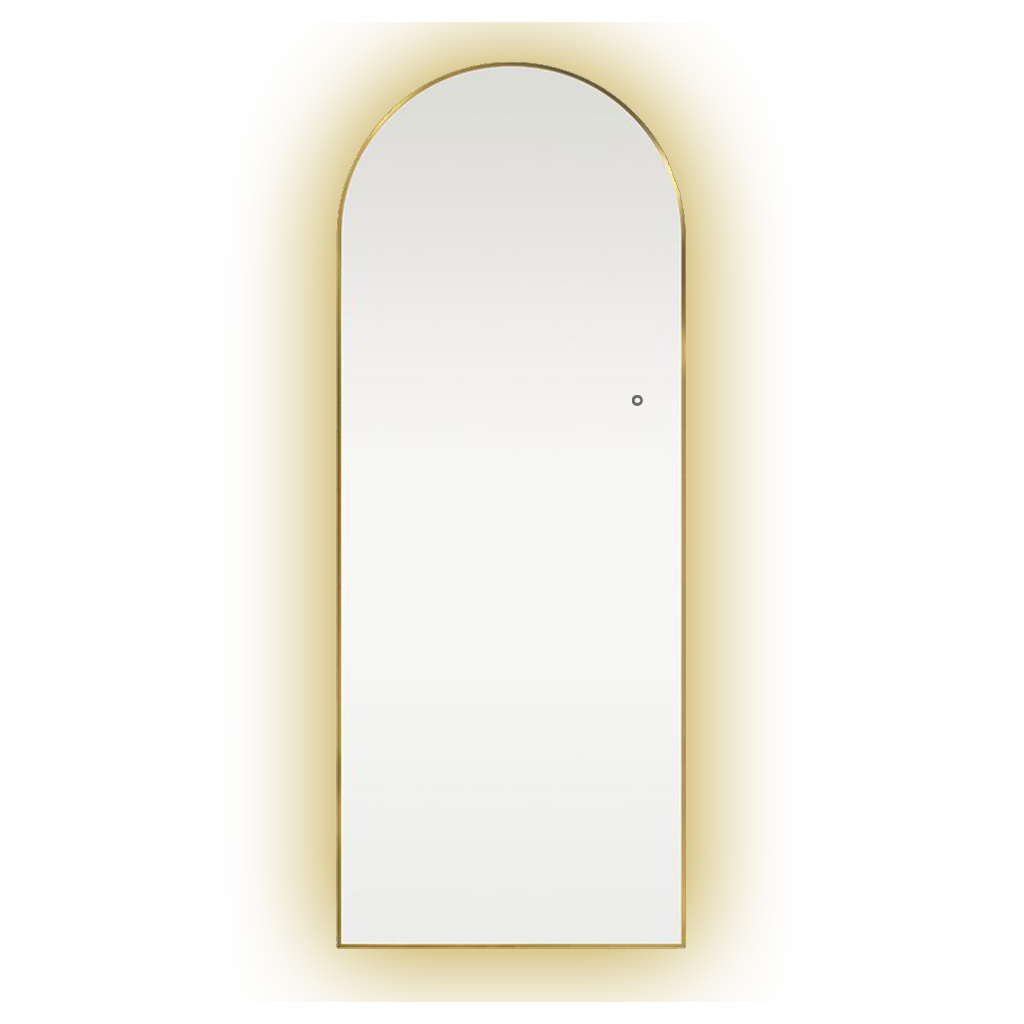 Arched Backlit Mirror | Brushed Gold Frame