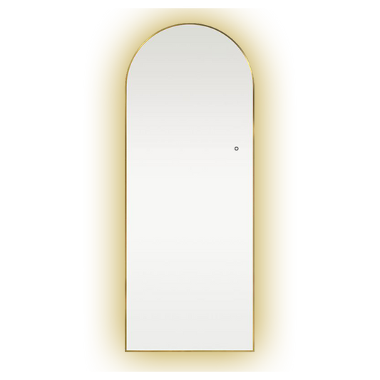 Arched Backlit Mirror | Brushed Gold Frame