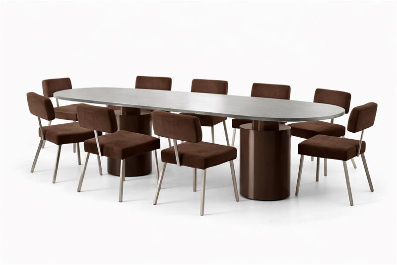 The Mantis Wood And Stainless Steel Dining Table