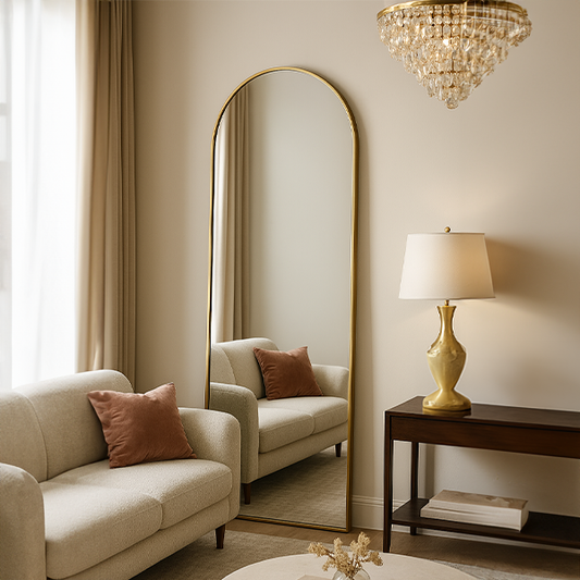 Arched Mirror | Brushed Gold Frame