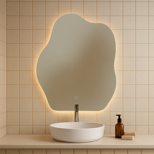 Petite Wavy Backlit Mirror